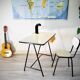 Children's desk and its chair 60s, formica, wood and steel