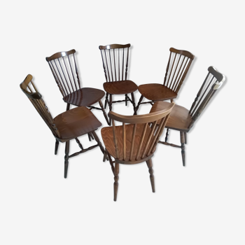 Suite of 6 chairs by Baumann model Tacoma 1970