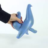 Sculpture en céramique de deux colombes bleues, Keramia, années 1960