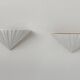 Pair of vintage seashell wall sconces, matte white plaster, France, 1970