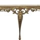 Table console en métal doré et son plateau marbre
