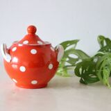 Sucrier polka dots, Digoin Sarreguemines, rare, vintage