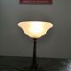Old wrought iron lamp opalescent glass art deco