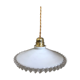 Suspension en opaline blanche avec fil doré