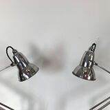 Pair of vintage stripped and polished Herbert Terry anglepoise lamps