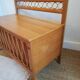 Vintage wooden and rattan toy box