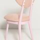 Mid-century heart-shaped chair, light pink chenille fabric, painted pink wood, Europe, 1960s.