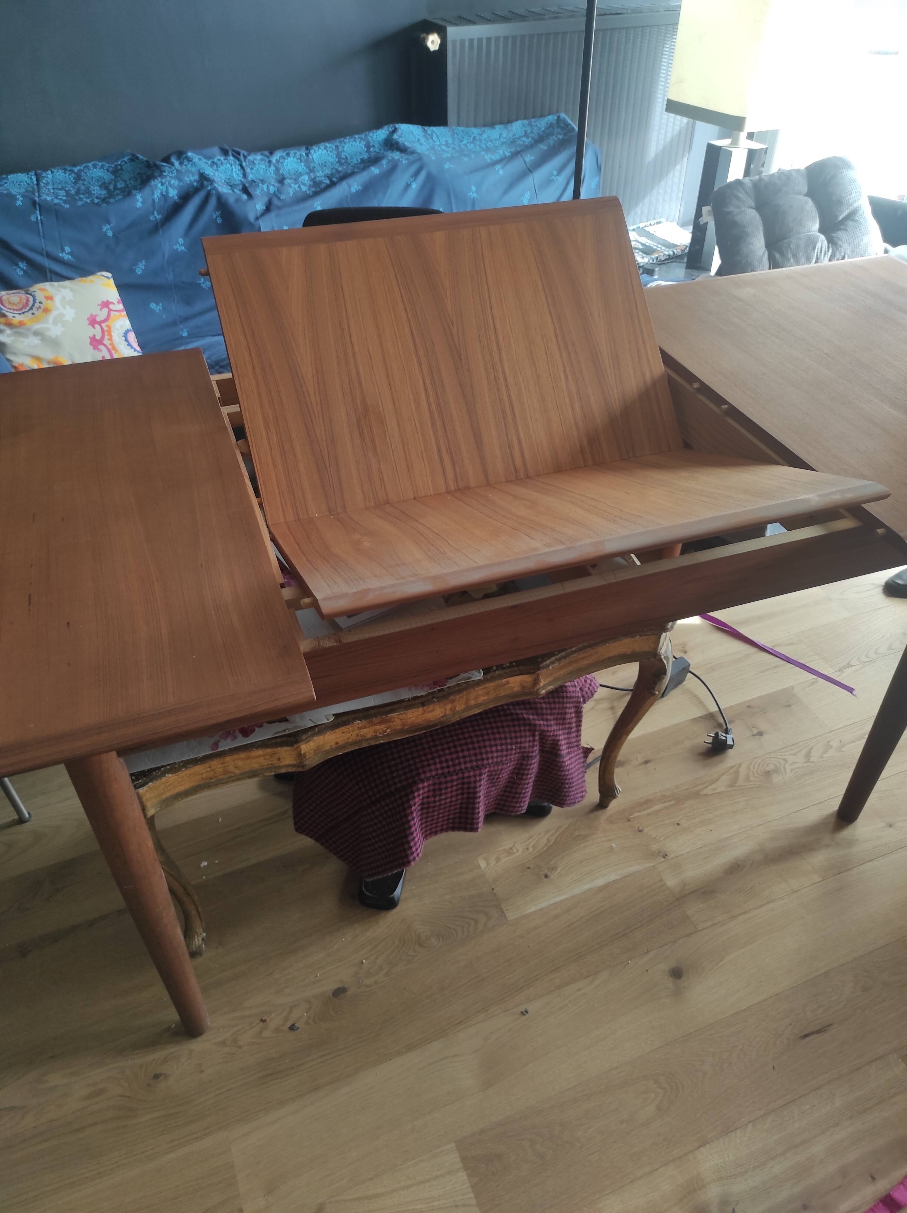 Solid teak table Roche Bobois