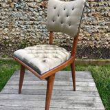 Vintage chair 50 taupe silk