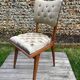 Vintage chair 50 taupe silk