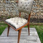 Vintage chair 50 taupe silk
