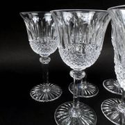 Six Saint-Louis Tommy cut crystal water glasses, height 18.3 cm.