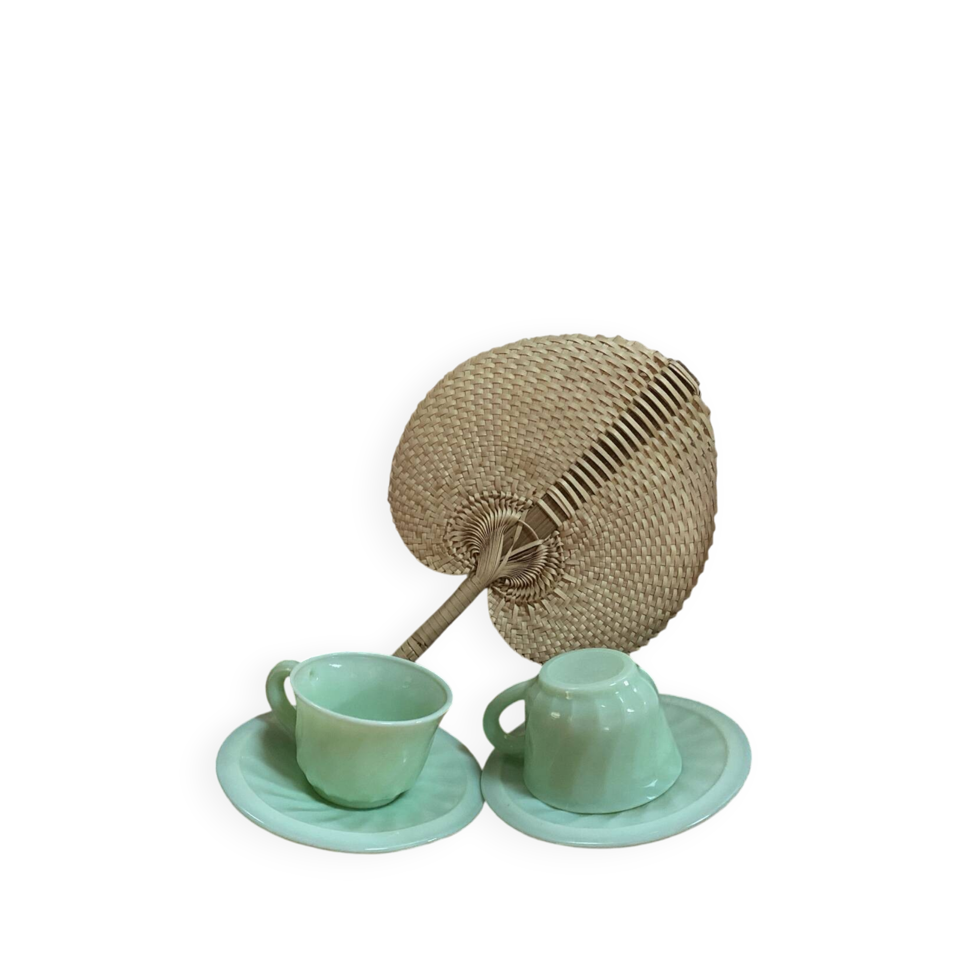 A pair of antique opaline coffee cups.