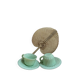 A pair of antique opaline coffee cups.
