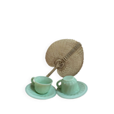 Duo de tasses à café en opaline anciennes 