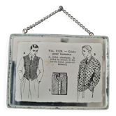 Illustration ancienne "Mode" insérée sous miroir