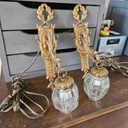 Pair of gilt bronze wall lights in Louis XVI/Empire style.
