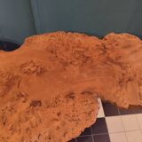 Table basse en loupe d'orme vintage 60