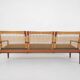 Hans Olsen for Brdr Juul Kristensen, rattan backed sofa, Denmark 1950s