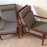 Pair of Scandinavian armchairs in teak 60s