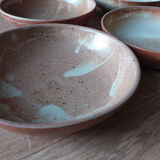 Lot of 6 hollow plates in pink sandstone