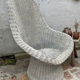 White rattan armchair