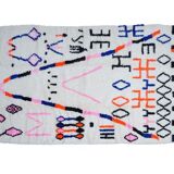 Colorful Berber carpet 225 x 160cm, pink, blue and red