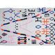 Tapis berbère coloré 225 x 160cm, rose, bleu et rouge