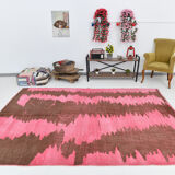 7x10 oversize pink hemp rug, 218x295cm