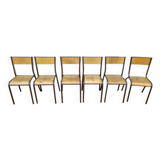 Lot de 6 chaises d'école