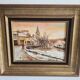 Oil Painting Landscape of a Snowy Village by Francois Chanteclair