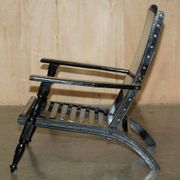 Fauteuil pliant anglo-indien vintage peint à la main
