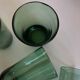 Set de 6 verres gobelets soufflés verts romarin 1960