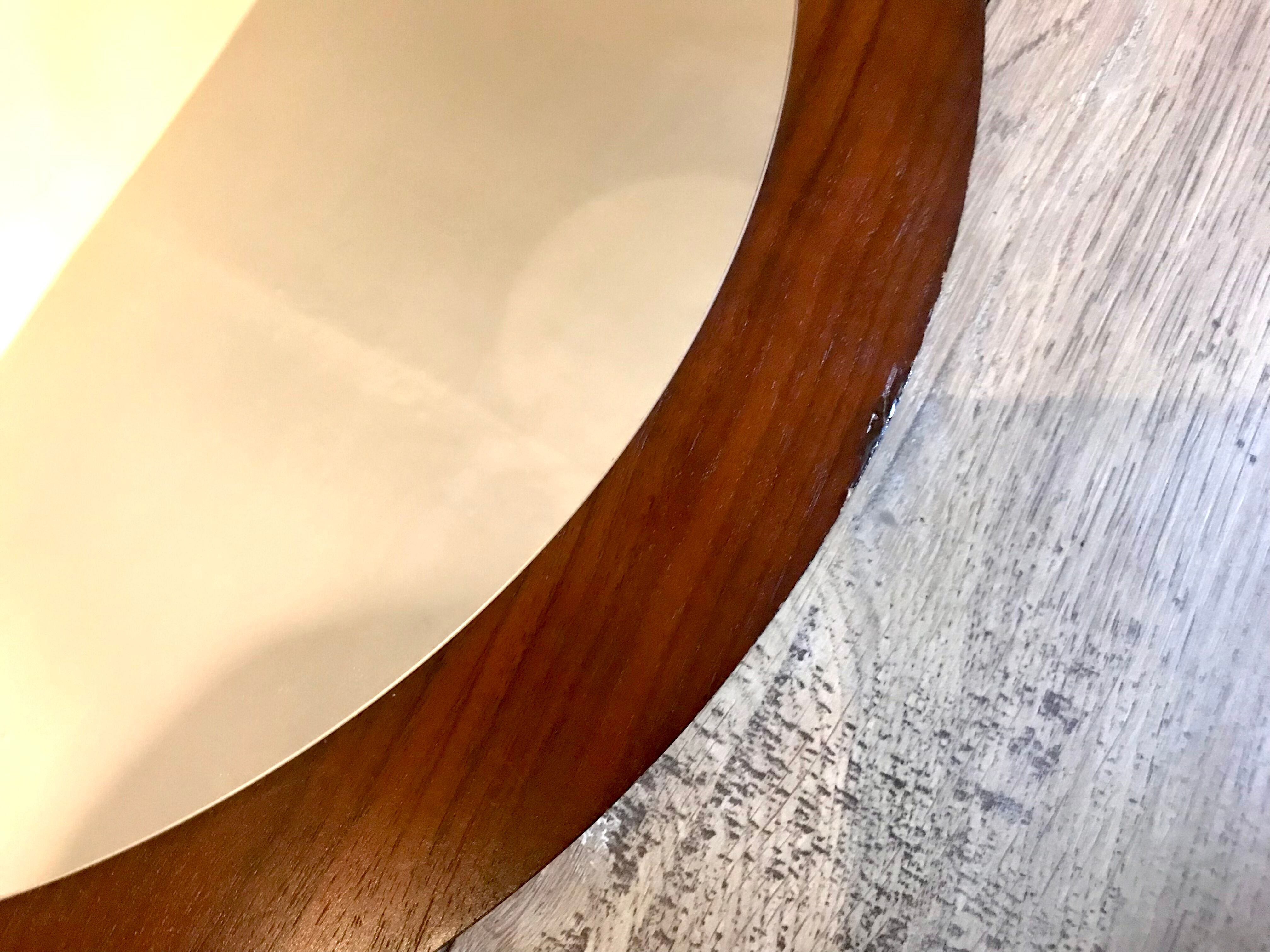 Vintage round mirror Scandi 1960-1980's teak
