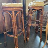 Rattan bar stools in 70s
