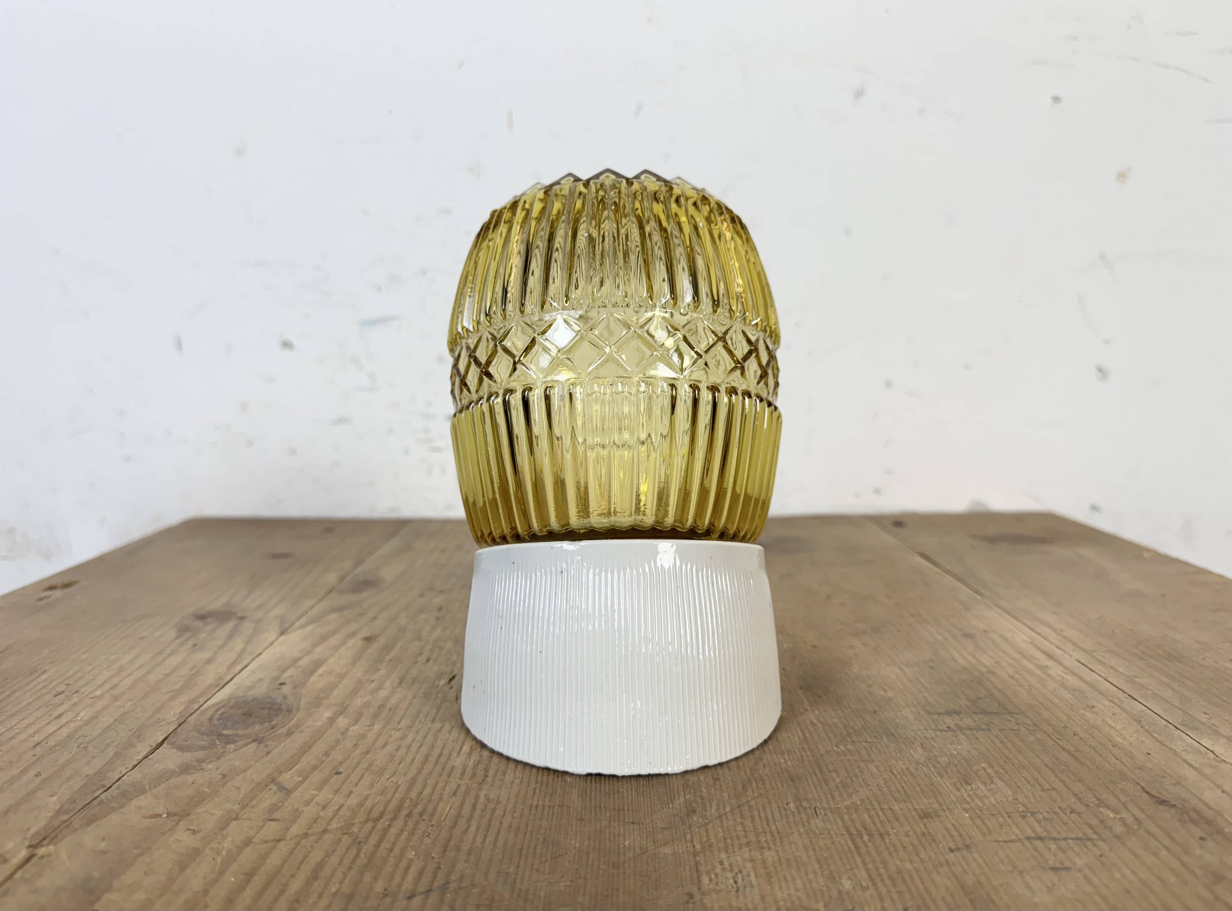 Vintage White Porcelain Wall Light, 1970s