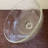 White glass bell. Floral patterns.