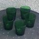 5 glasses in green glass with water or aperitif, made in italy, vintage