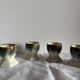 Set of 4 vintage egg cups in glazed ceramic.