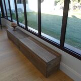 2-in-1 solid oak bench
