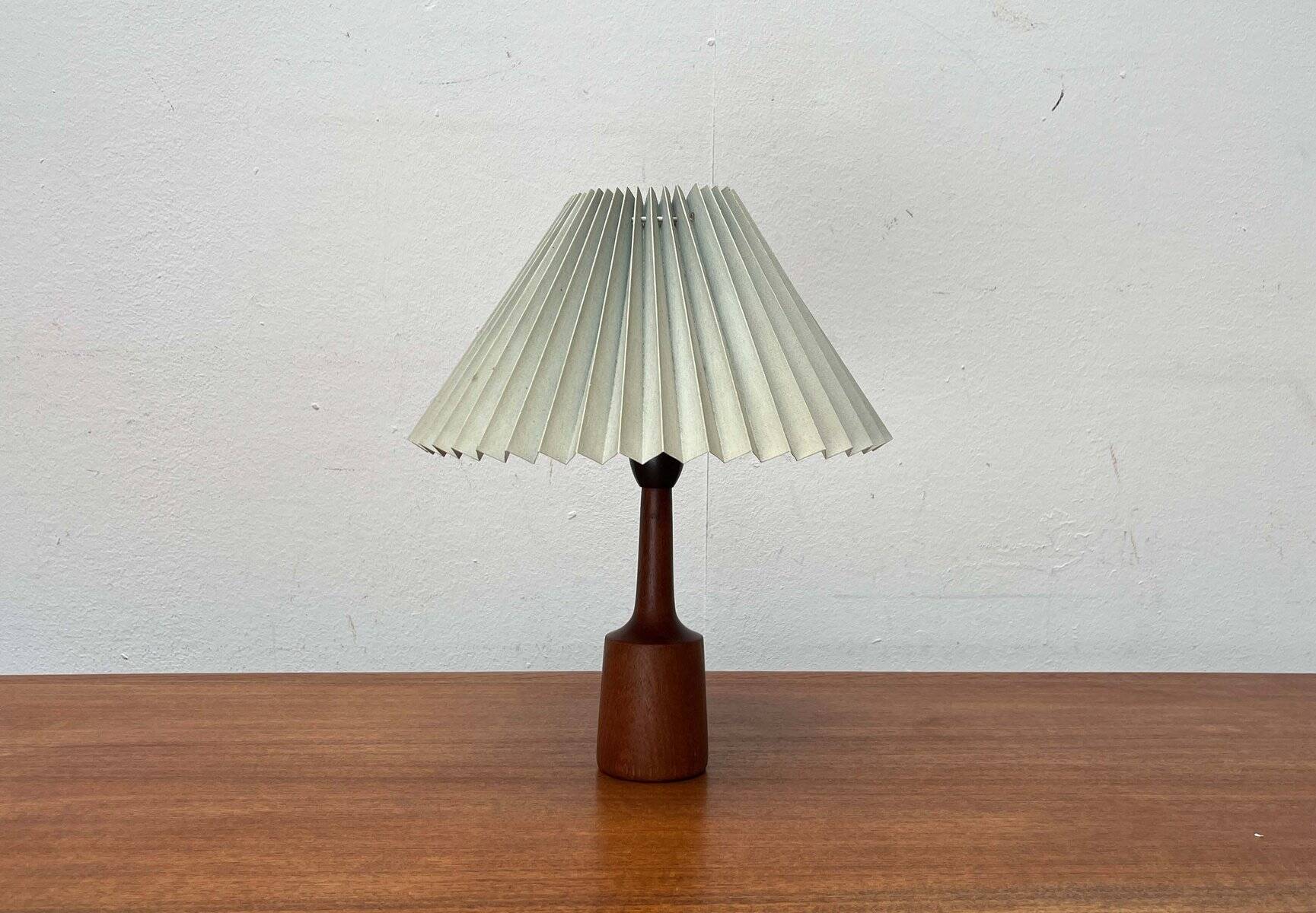 Danish modern teak table lamp from the mid-century, 1960s.