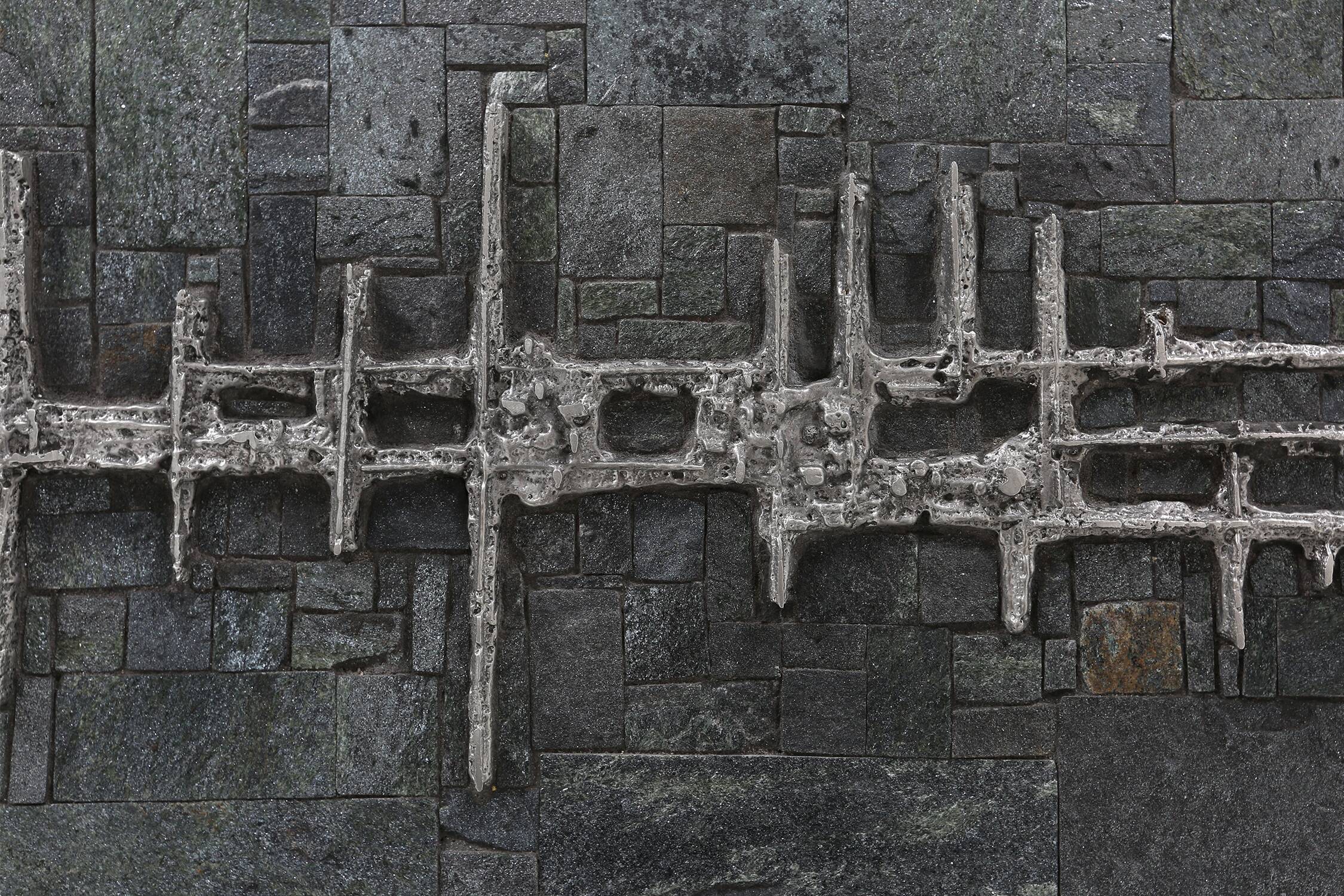 Rare brutalist Brazilian stone coffee table by Pia Manu, ca. 1960