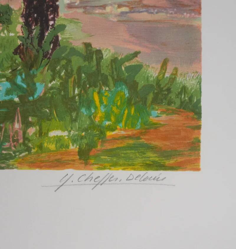 Yvonne Cheffer Delouis: Tea Time, original signed lithograph