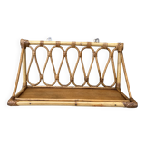 Vintage rattan wall shelf 1960