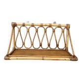 Étagère murale rotin vintage 1960