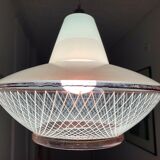 Striated glass suspension, modernist, from the 50s