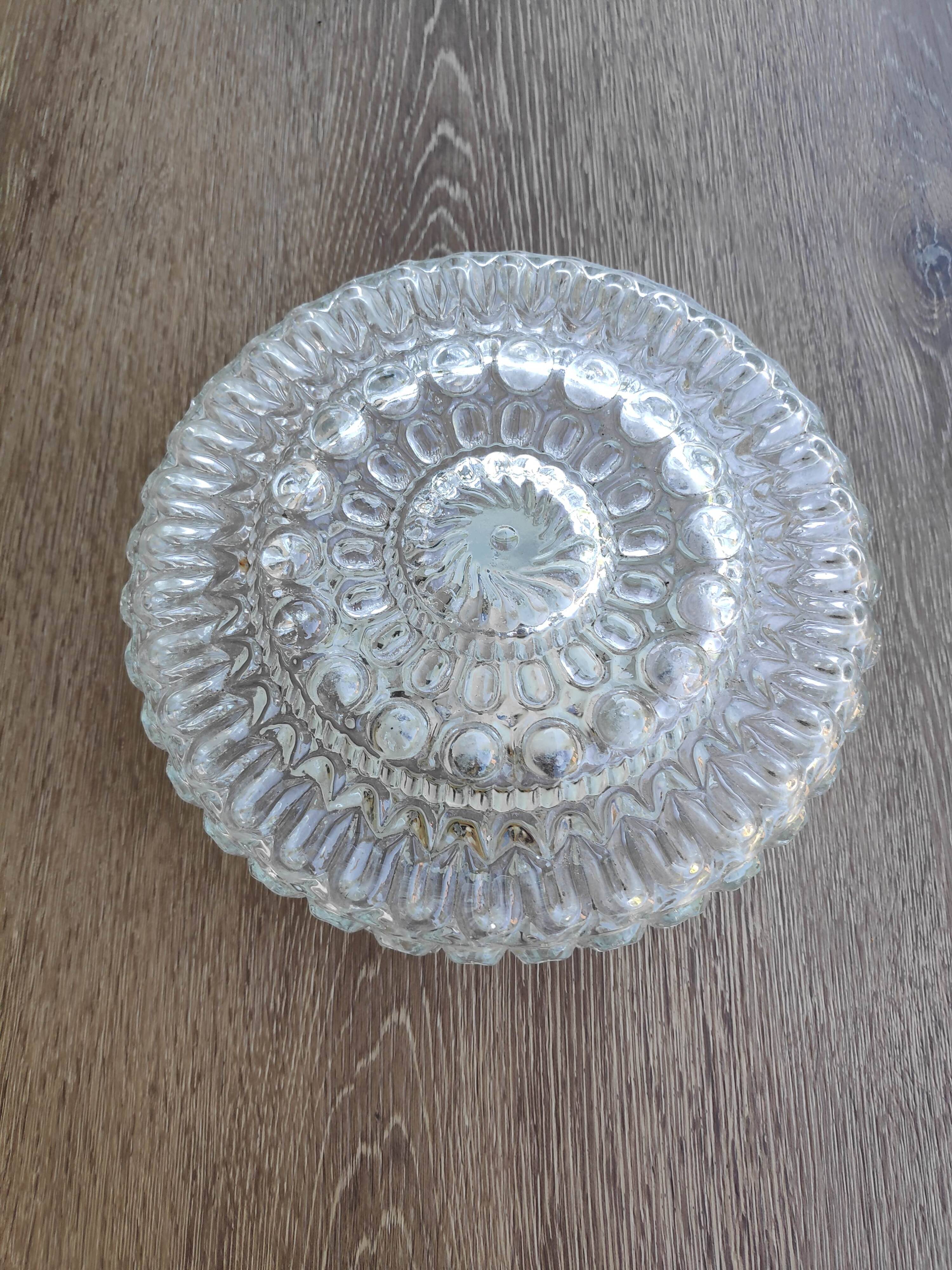 Round ceiling light in thick glass