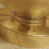 Textured amber globe wall light