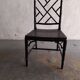 Black lacquered chair, faux bamboo, Chippendale, Jonathan Adler