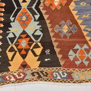 5x12 Kilim Mutlicolor Geometric Style Long Wide Turkish Kilim Rug,163x369cm